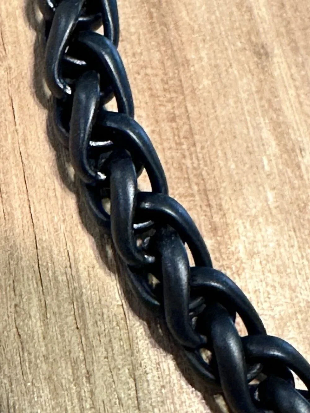 Recovery matte black thick twist Chain bracelet stainless steel toggle clasp.